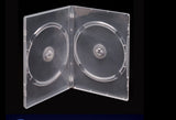 25 Standard DOUBLE 14mm HOLD 2 DVD Cover Disc Case + outer wrap insert CLEAR