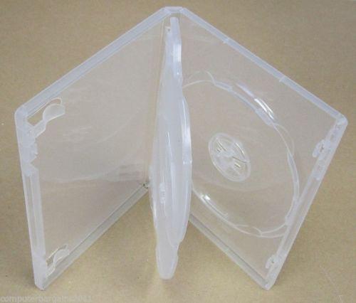 100 Hold 3 14mm Standard Triple DVD Cover Disc Case + Clear outer wrap CLEAR - C