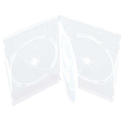 100 Hold 4 14mm Standard QUAD DVD Cover Disc Case + Clear outer wrap CLEAR -C