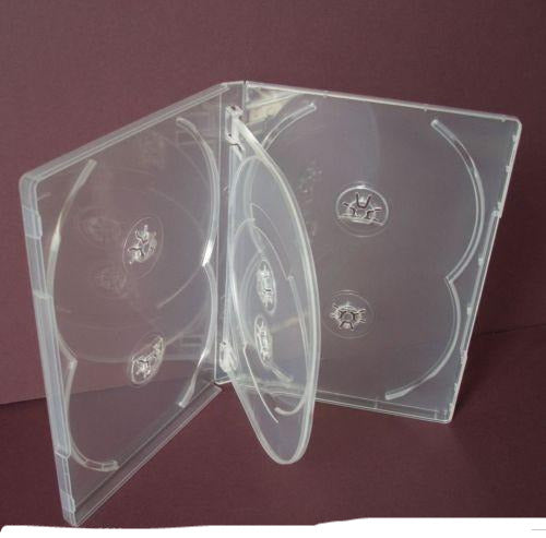 100 Hold 6 14mm Standard Hex DVD Cover Disc Case holds 6 discs outer wrap CLEAR