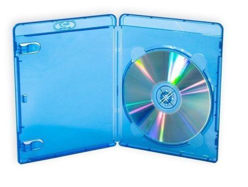 25 SINGLE Blu Ray LOGO Cover Case 12mm Hold 1 BluRay Disc Clear plastic on front