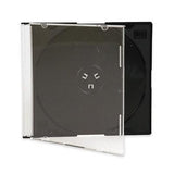 200 Slim 5.2mm jewel CD Cases with BLACK Tray single Disc case SLIMLINE PO