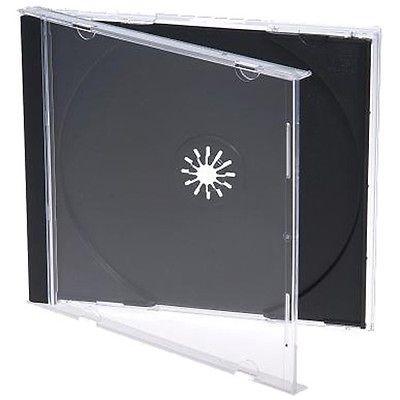 100 australia STANDARD case 10mm Jewel CD Cases BLACK Tray SINGLE Disc 10.4 SBT