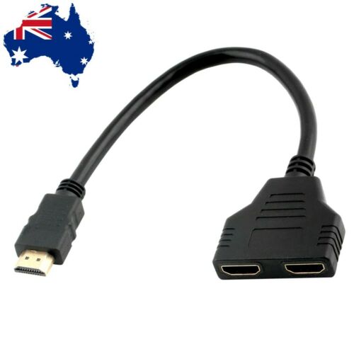 1080p HDMI Male to 2 HDMI Female Splitter Cable 1 in 2 Out Adapter up to 15M DVR