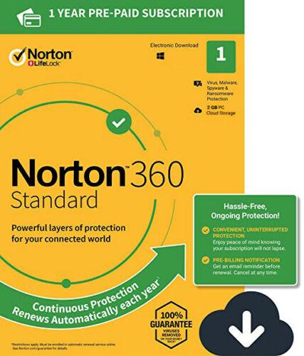 Norton 360 security standard 1 PC Windows Internet Security Activation Key via Email 2023